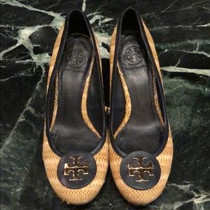 Tory Burch Straw Wedges size 8